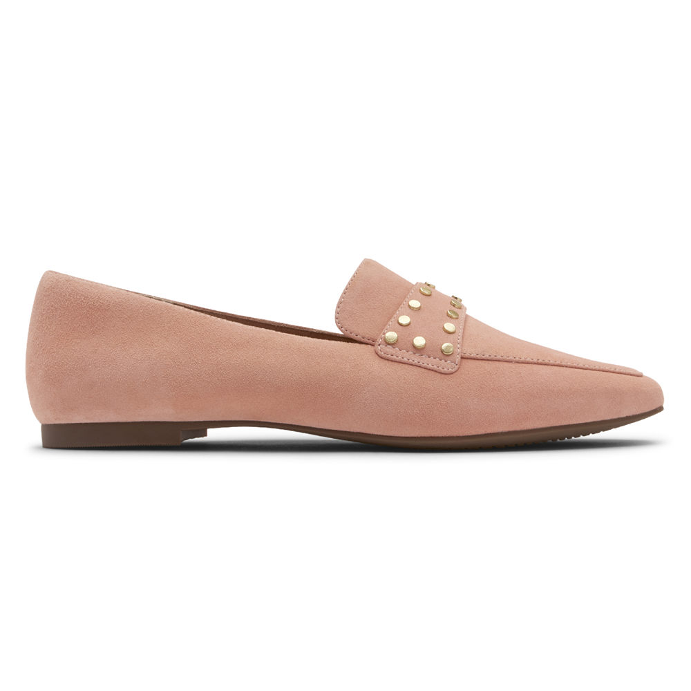 Rockport Singapore Womens Loafers - Total Motion Laylani Studded Pink - BT6813270